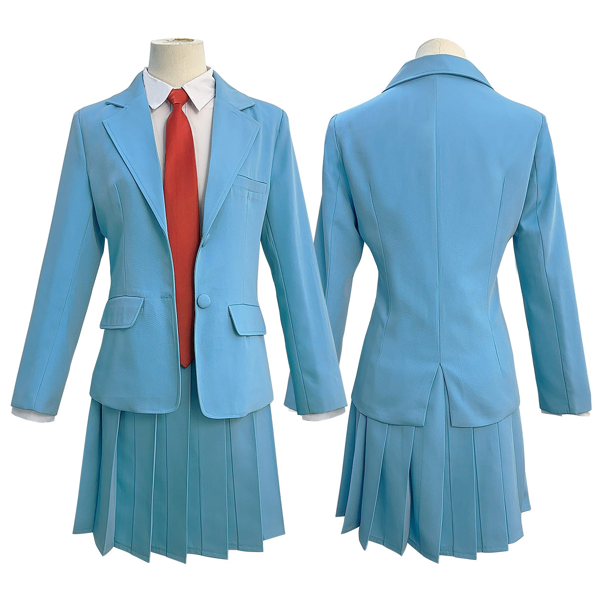 HOLOUN Skip and Loafer Anime Iwakura Mitsumi Cosplay Costume School Uniform Blue Suit Shirt JK Skirt Tie Daily Wearing Gift