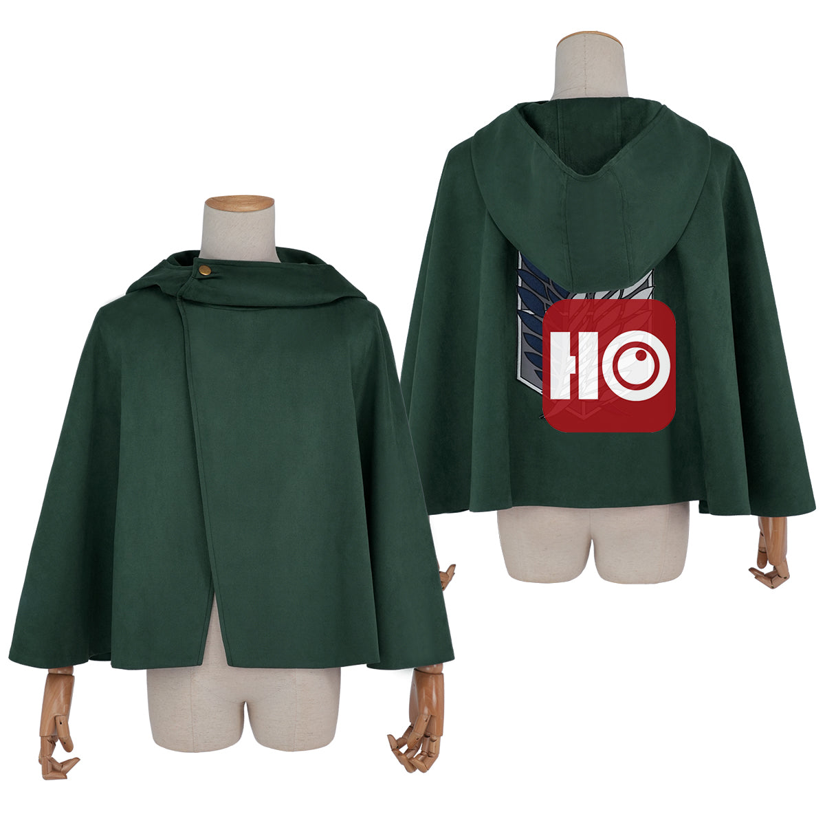 HOLOUN Titan Anime Levi Eren Jaeger Mikasa Ackerman Armin Arlert Cosplay Costume Survey Corps Cloak Jacket Embroidery Christmas Gift