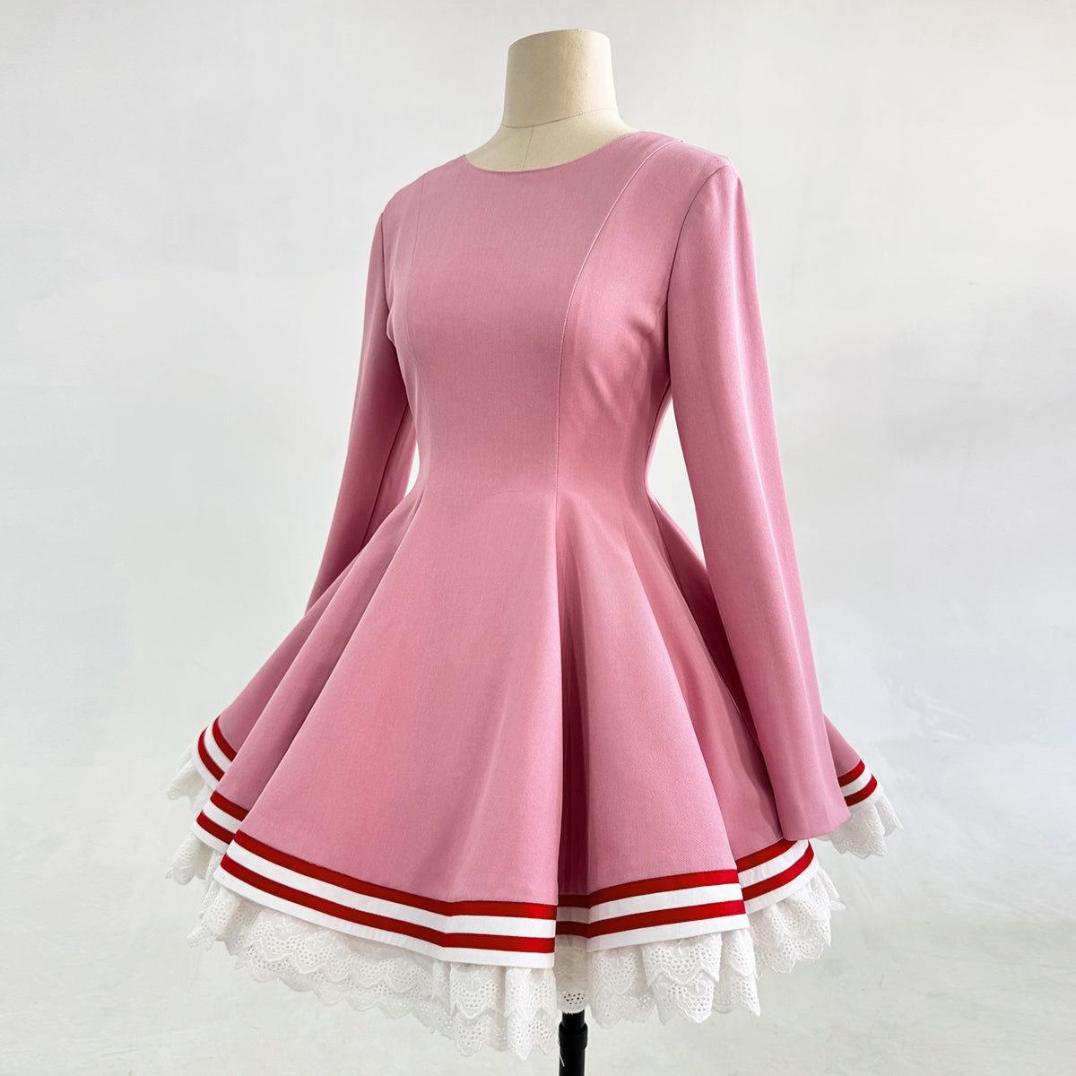 HOLOUN Cardcaptor Sakura Anime Kinomoto Sakura Cosplay Costume Clear Card Version Pink Dress shawl Hat Gloves Bowtie Daily Wear