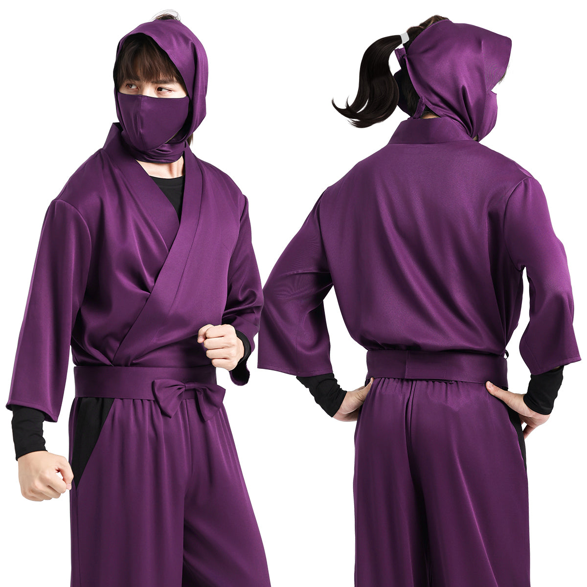 HOLOUN Nintama Rantaro Anime Ninja costume Adult Version 5 Colors Black Purple Green Blue Light Green Cos Convention Halloween