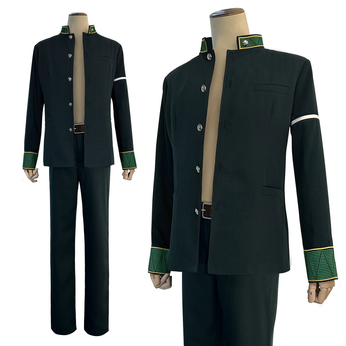 HOLOUN Wind Breaker Anime Akihiko Nirei Cosplay Costume Wig School Uniform Green Jacket Pants White Shirt Cos Convention