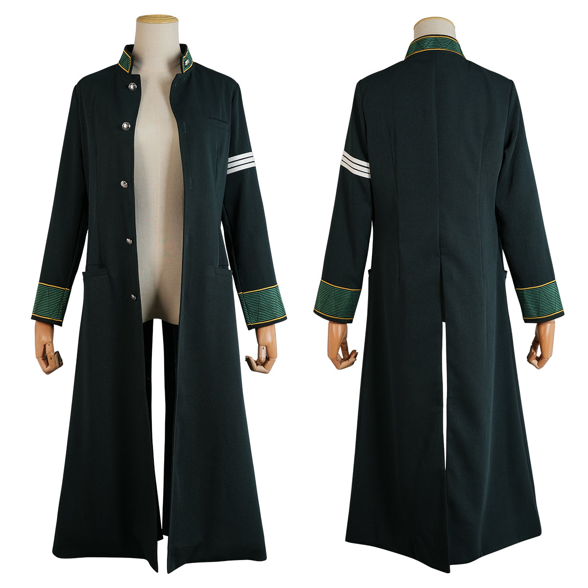 HOLOUN Wind Breaker Anime Tasuku Tsubakino Cosplay Costume Green Long Trench Coat Uniform Skirt White Shirt Choker Tie Bow-knot