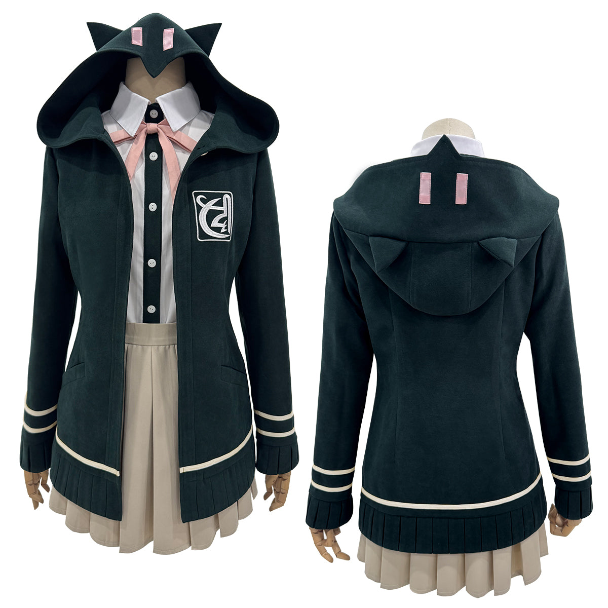 HOLOUN Danganronpa Game Trigger Happy Havoc Nanami ChiaKi Cosplay Costume Coat Shirt Skirt Hair Clip School Uniform Cos