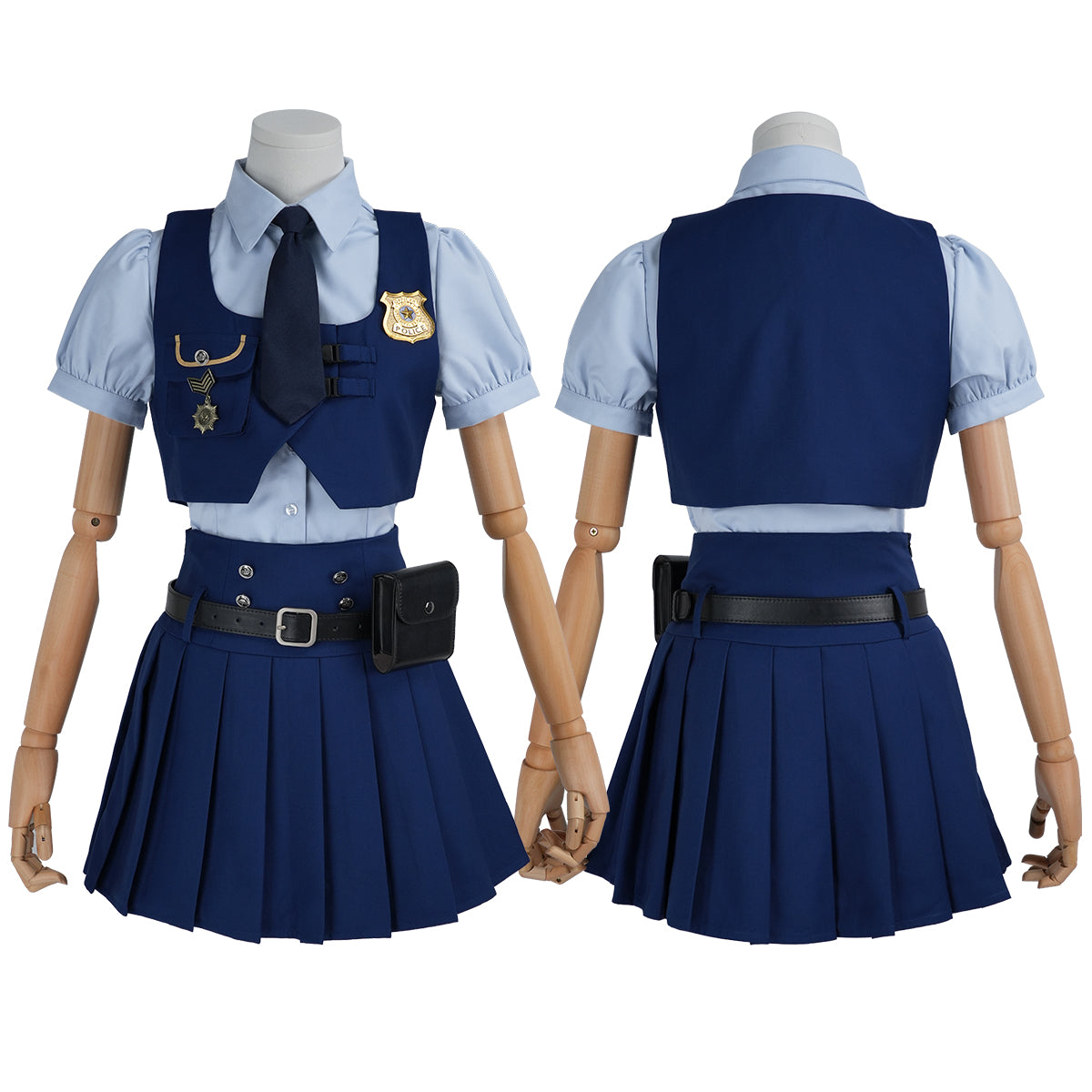HOLOUN Zoo Movie Judith Hopps Cosplay Costume Blue Vest Shirt Skirt Halloween Christmas Animation Convention Adult Daily Wear