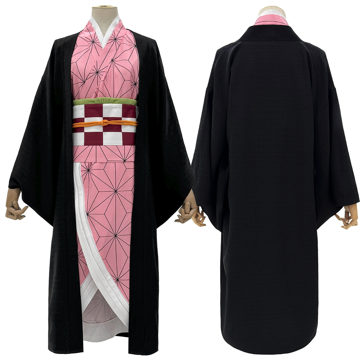 Pre-sale HOLOUN Anime Kamado Nezuko Cosplay Costume Wig Haori Kimono Halloween Christmas Animation Convention Adult Rose Net