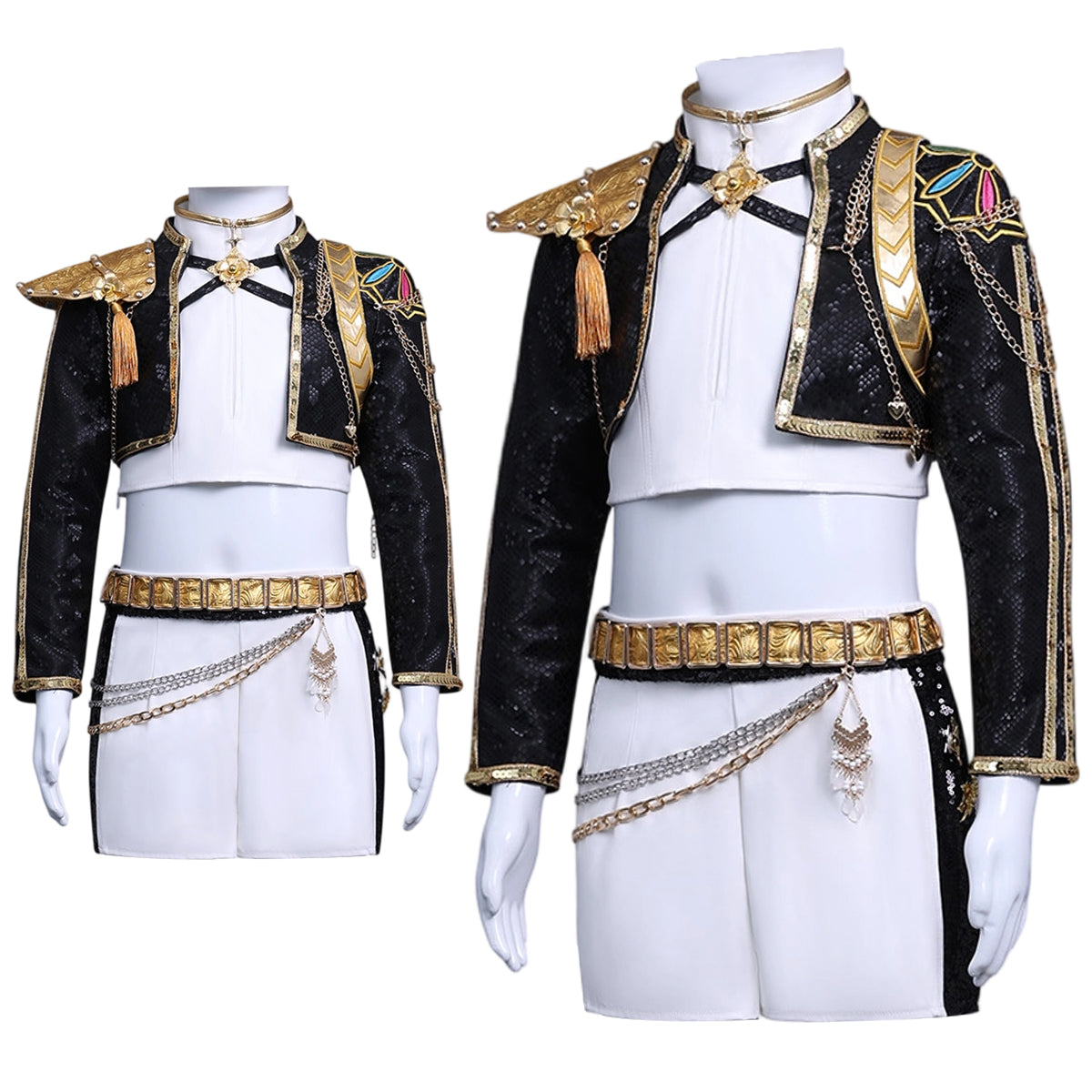 HOLOUN Anime Zoey Rumi Mira Kid Child Version Black Stage Cosplay Costume Jacket Shorts Skirt Halloween Christmas Convention