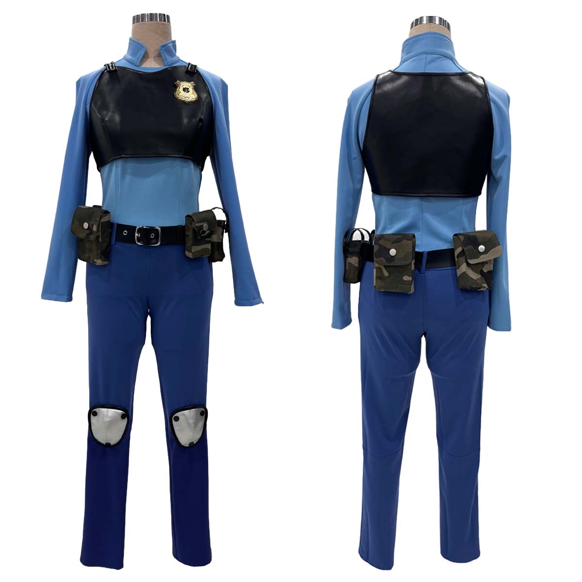 Pre-sale HOLOUN Zoo Movie Judith Hopps Cosplay Costume Black Faux Leather Vest Shirt Pants Gloves Bags Halloween Christmas Convention