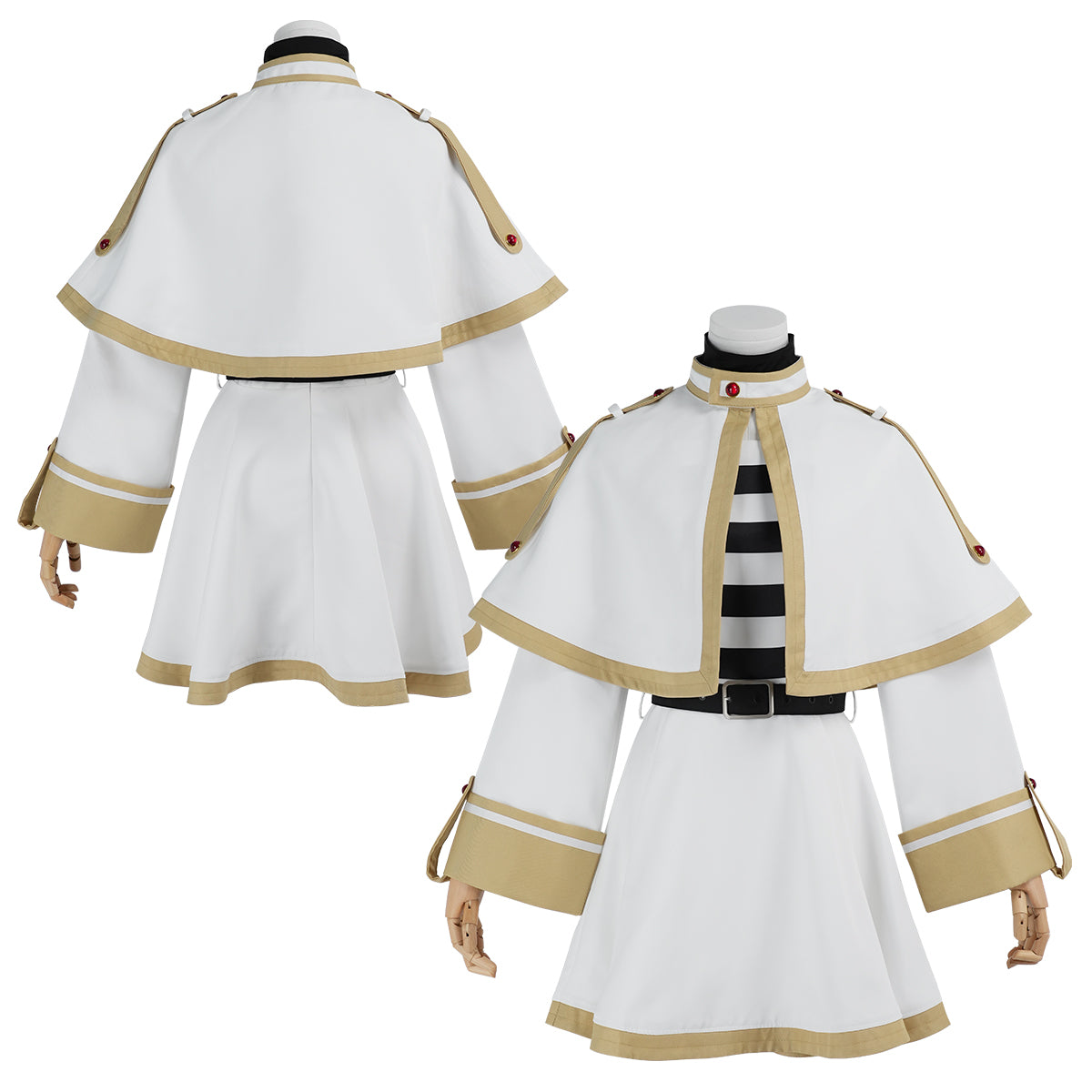 HOLOUN Frieren Beyond Journey's End Anime Frieren Cosplay Costume Shawl Cloak Dress Wig Grey Ponytail Rose Net Halloween Christmas