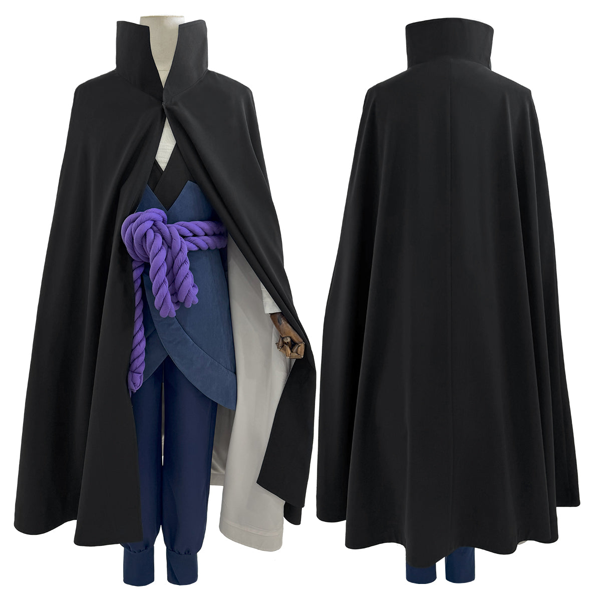 Pre-sale HOLOUN Anime Uchiha Sasuke Cosplay Costume Cloak Vest Pants Purple Belt Halloween Christmas Animation Convention
