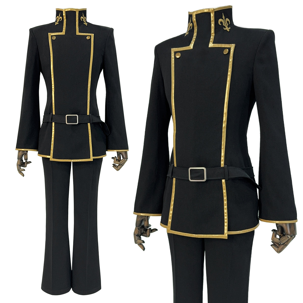 HOLOUN CODE GEASS Lelouch of the Rebellion Anime Lelouch Lamperouge Cosplay Costume Black Jacket Pants Belt Halloween Christmas