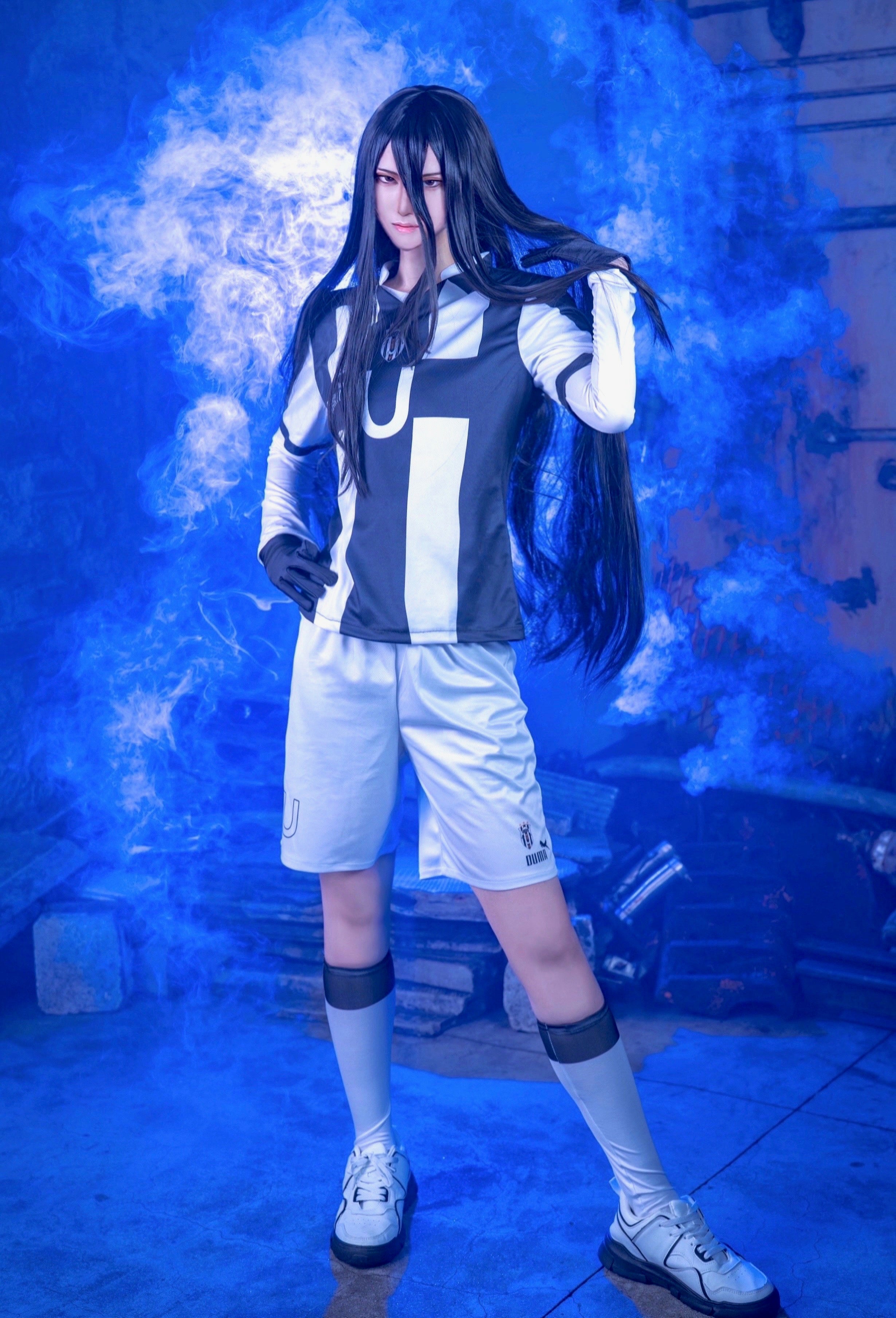 HOLOUN Blue Lock Anime Aryu NO.17 Cosplay Costume Wig Football Uniform Daily Sport Wearing Rose Net Synthetic Fiber Halloween Gift