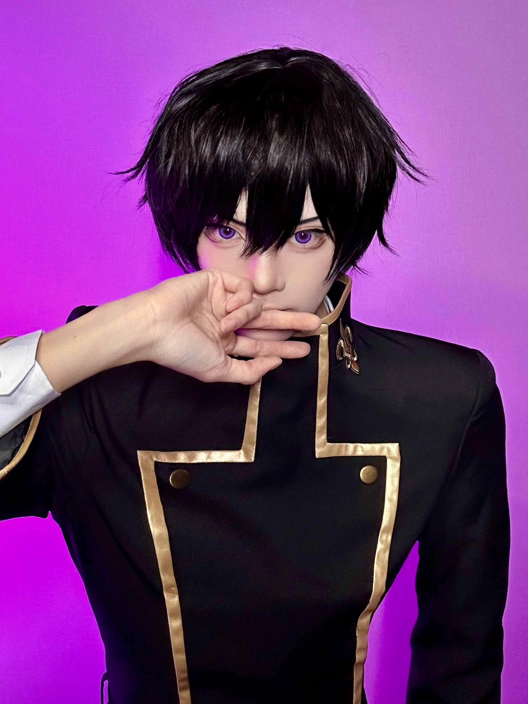 HOLOUN CODE GEASS Lelouch of the Rebellion Anime Lelouch Lamperouge Cosplay Costume Black Jacket Pants Belt Halloween Christmas