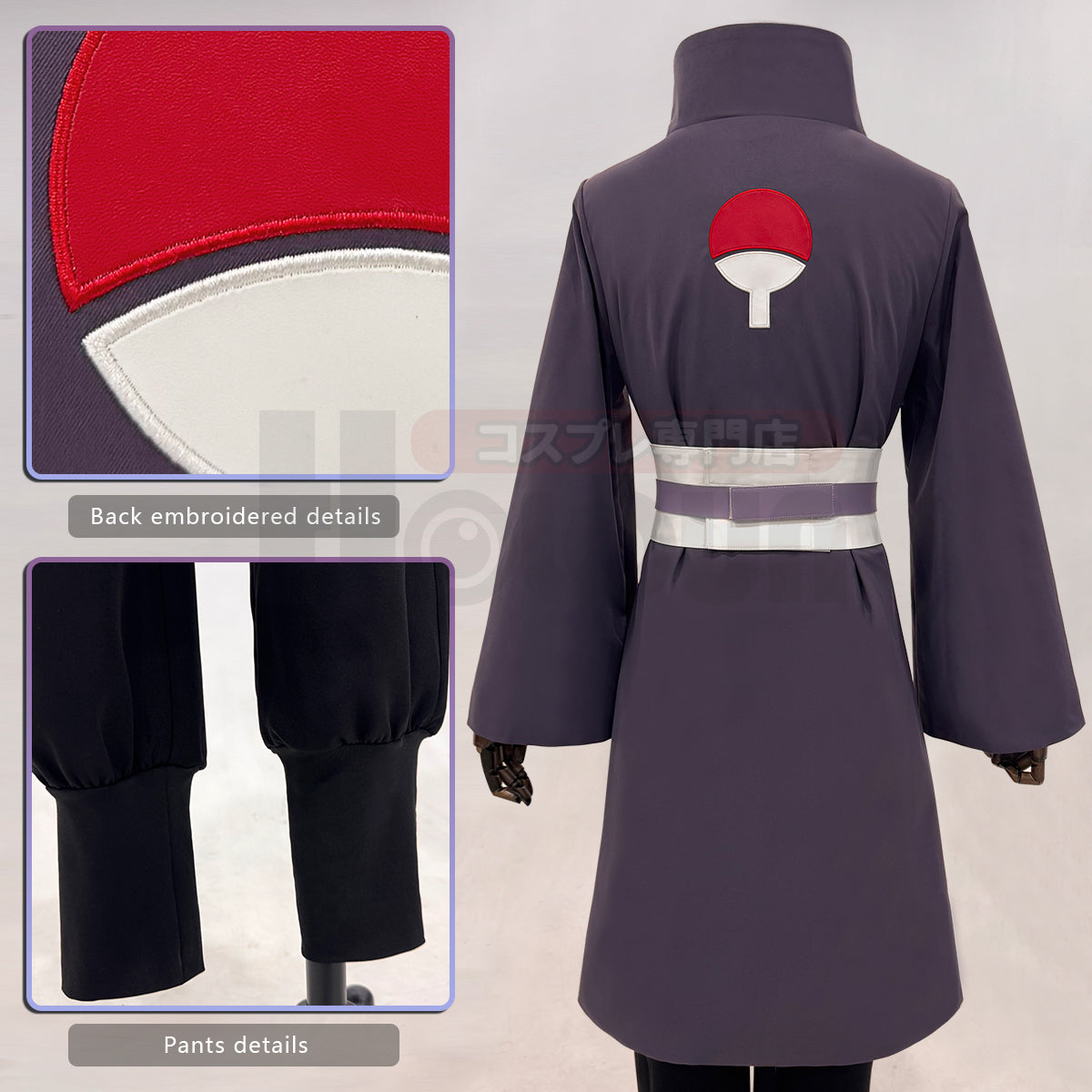 HOLOUN Anime Uchiha Obito Cosplay Costume Coat Elastic  Pants Belt Gloves Cos Convention Gift Adult Version Unisex