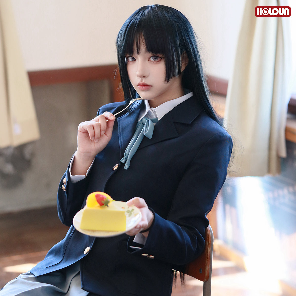 HOLOUN K-ON Anime Hirasawa Yui Akiyama Mio Tainaka Ritsu Cosplay Costume Shirt Skirt Suit Daily Wear Cos Convention Gift