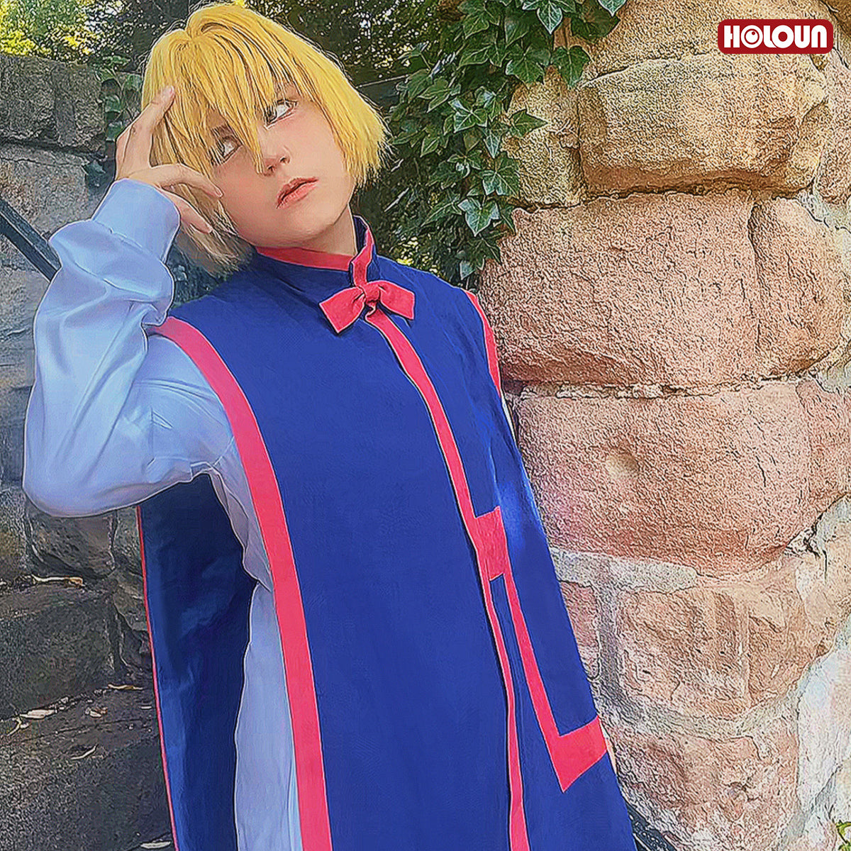 HOLOUN Hunter Anime Kurapika Cosplay Costume Blue Red Vest Shirt Pants Cos Convention Halloween Christmas Gift