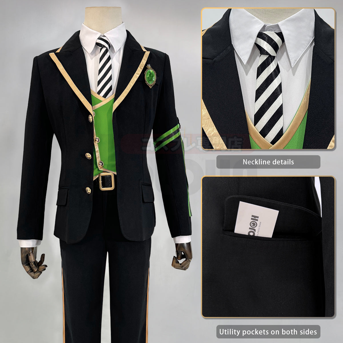 HOLOUN Twisted Wonderland Game ‌‌‌‌‌Diasomnia Cosplay Costume School Uniform Suit Vest Shirt Tie