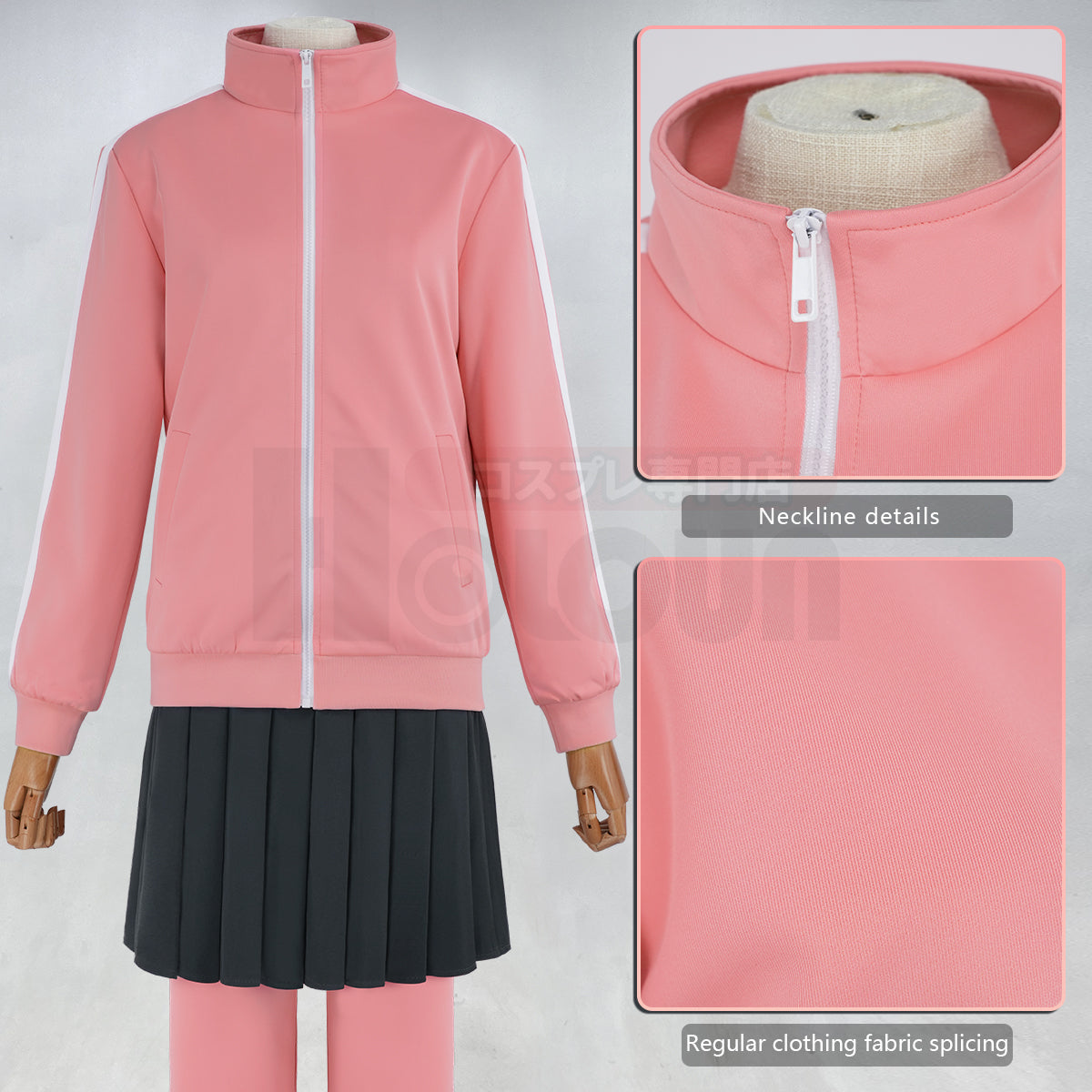 HOLOUN Bocchi The Rock Anime Gotoh Hitori Cosplay Costume Pink Tracksuit JK Skirt Pants T-shirt School Uniform Daily Wear