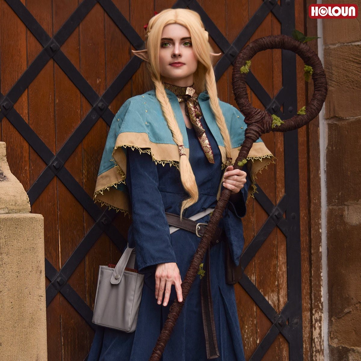 HOLOUN Delicious in Dungeon Anime Marcille Cosplay Costume Wig Shawl Cloak Dress Pants Rose Net
