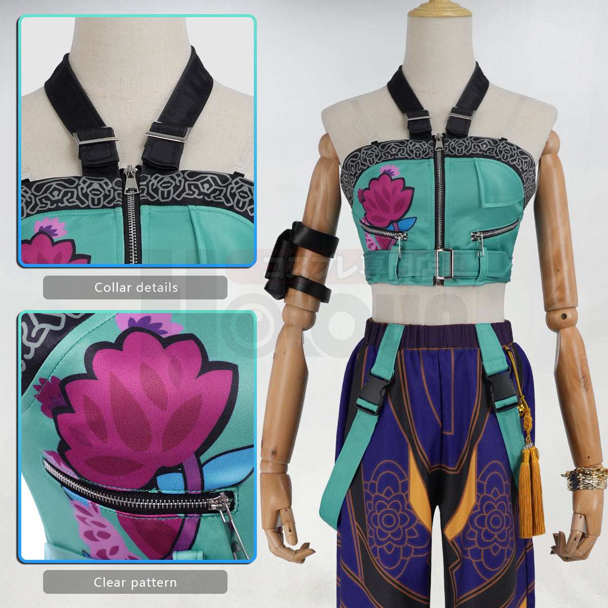 HOLOUN KPop Demon Hunters Anime Zoey Cosplay Costume Pants Top Animation Convention  Halloween Christmas