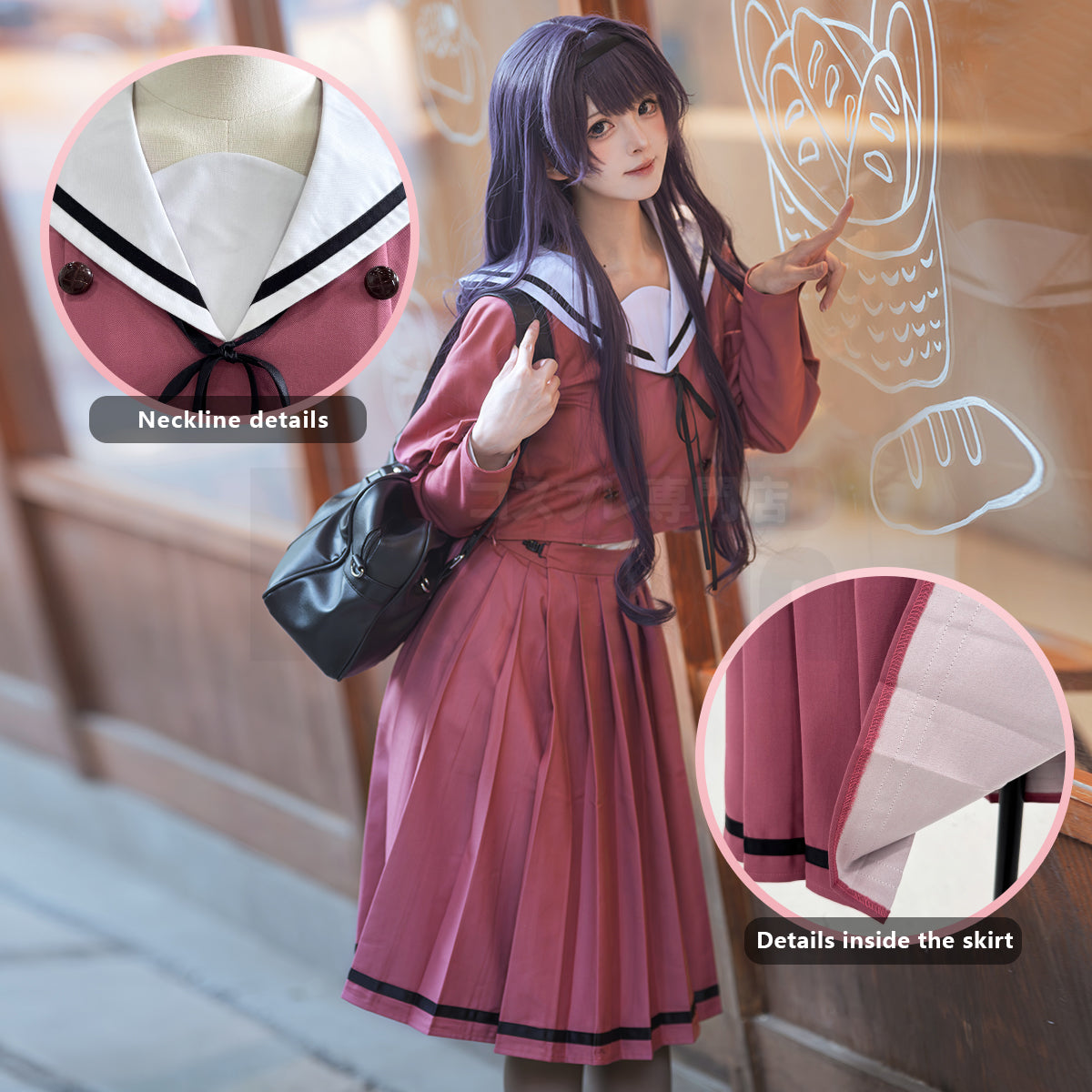 HOLOUN The Fragrant Flower Blooms with Dignity Anime Waguri Kaoruko Cosplay Costume JK Skirt Uniform Daily Halloween Christmas