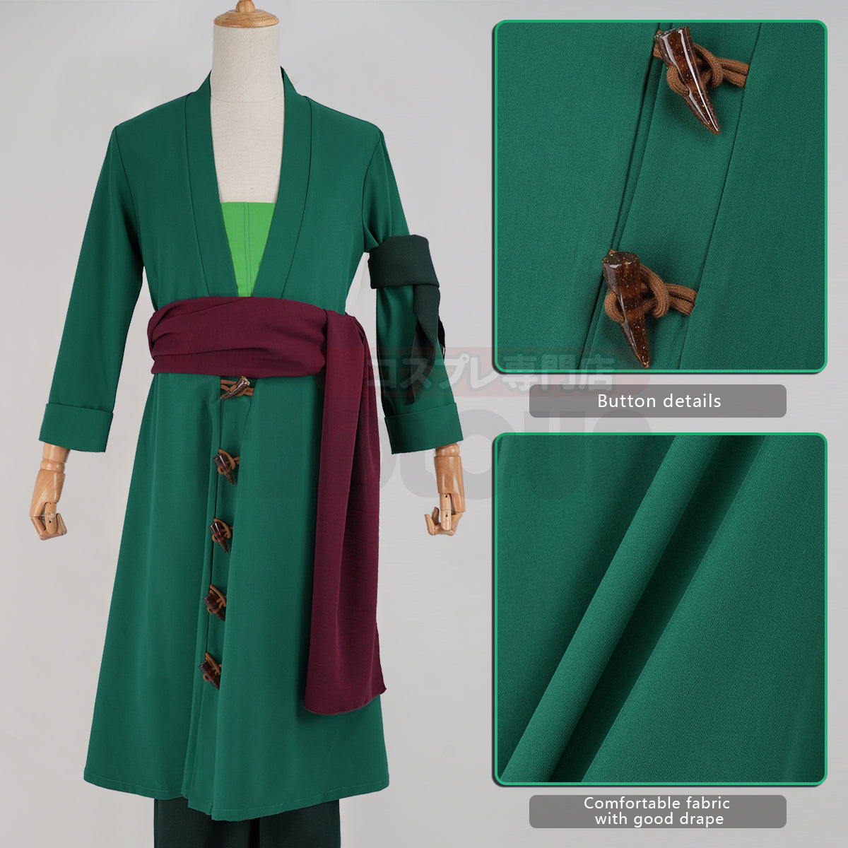 HOLOUN ONE Anime Roronoa Zoro Cosplay Costume Pants Haori Head Scarf Animation Convention 2025 Halloween Christmas Gift