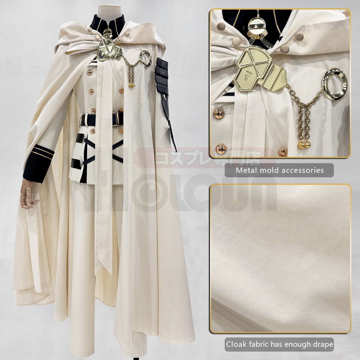 Pre-sale HOLOUN Seraph Of The End Anime Mikaela Hyakuya Cosplay Costume Cloak Jacket Pants Shirt Halloween Christmas Convention
