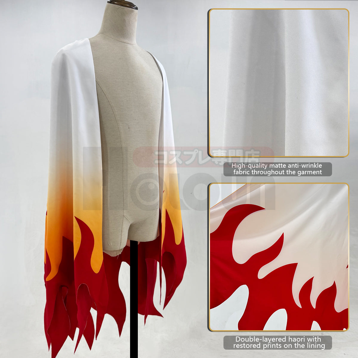 Pre-sale HOLOUN Anime Rengoku Kyoujurou Cosplay Costume Wig Haori Embroidery Top Elastic Pants Belt Convention Halloween Christmas