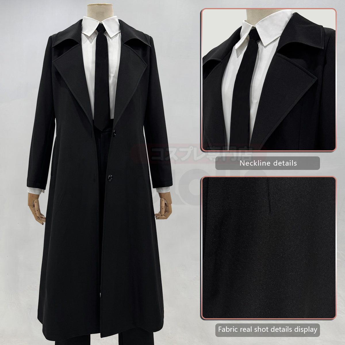 Pre-sale HOLOUN Chainsaw Anime Makima Cosplay Costume Wig White Shirt Black Coat Pant Tie Halloween Christmas Convention Daily Wear