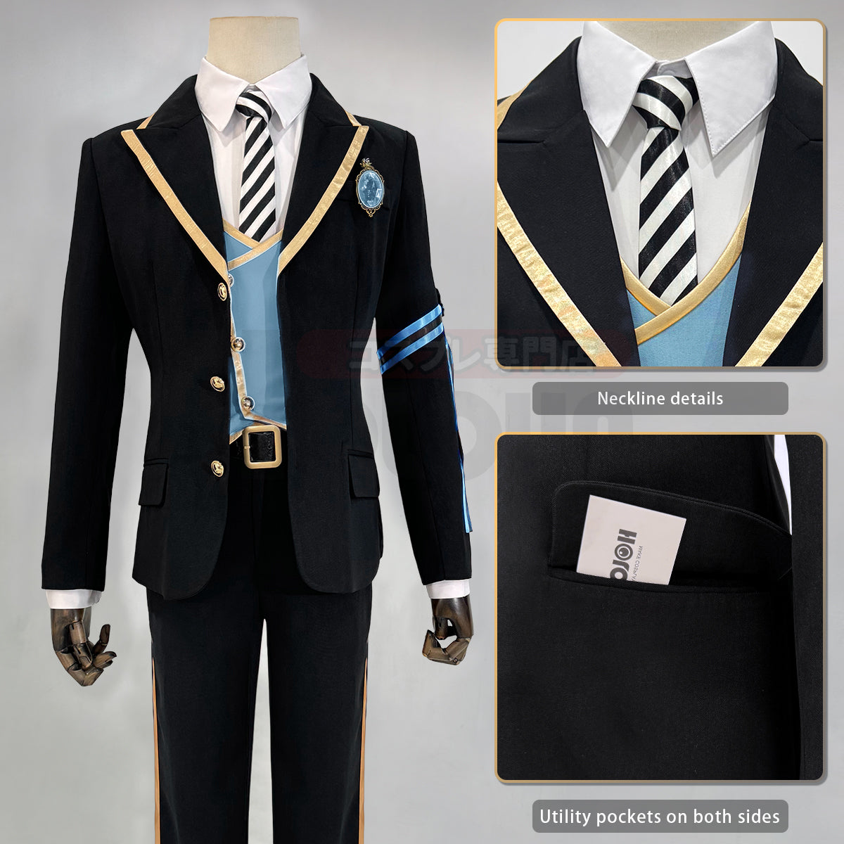 HOLOUN Twisted Game ‌‌‌‌Ignihyde Cosplay Costume School Uniform Suit Vest Shirt Tie