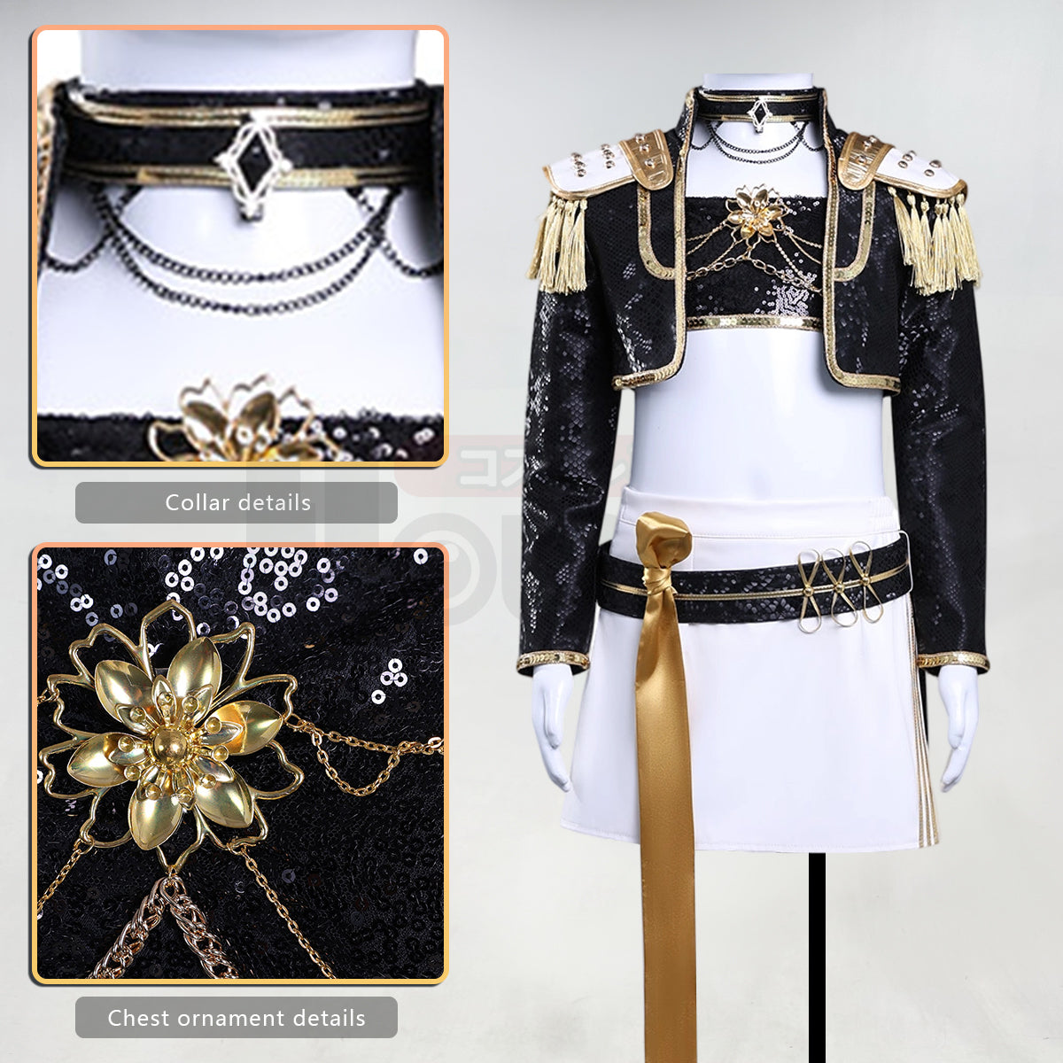 HOLOUN Anime Zoey Rumi Mira Kid Child Version Black Stage Cosplay Costume Jacket Shorts Skirt Halloween Christmas Convention