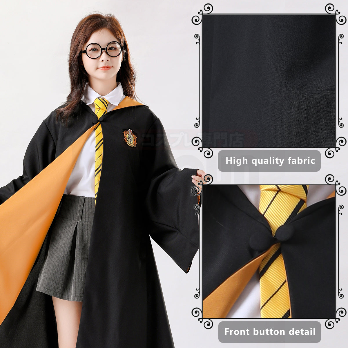 HOLOUN Harry Anime Cosplay Costume Yellow Robe Cloak Cape Halloween