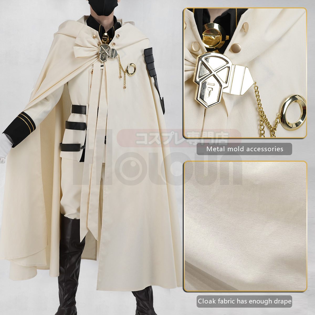 Pre-sale HOLOUN Seraph Of The End Anime Mikaela Hyakuya Cosplay Costume Cloak Jacket Pants Shirt Halloween Christmas Convention