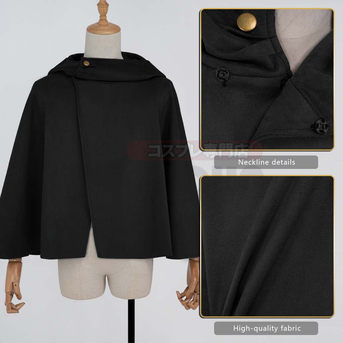 Pre-sale HOLOUN Anime Levi Eren Jaeger Mikasa Ackerman Armin Arlert Hanji Cosplay Costume Embroidery Green Black Cloak Halloween