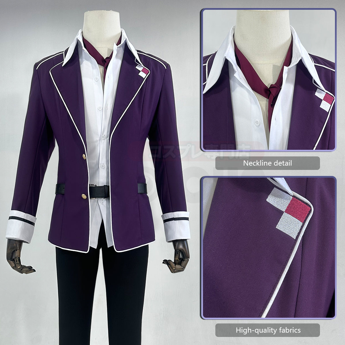 HOLOUN Diabolik Lovers Anime Sakamaki Ayat Cosplay Costume School Uniform Embroidery Suit Pants Shirt Tie Daily Wear Cos