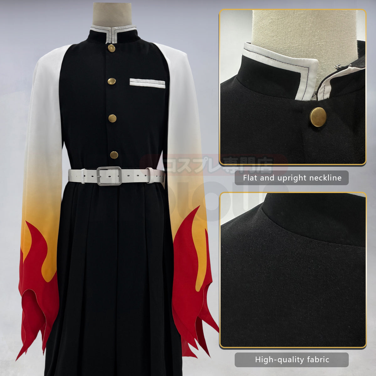 Pre-sale HOLOUN Anime Rengoku Kyoujurou Cosplay Costume Wig Haori Embroidery Top Elastic Pants Belt Convention Halloween Christmas