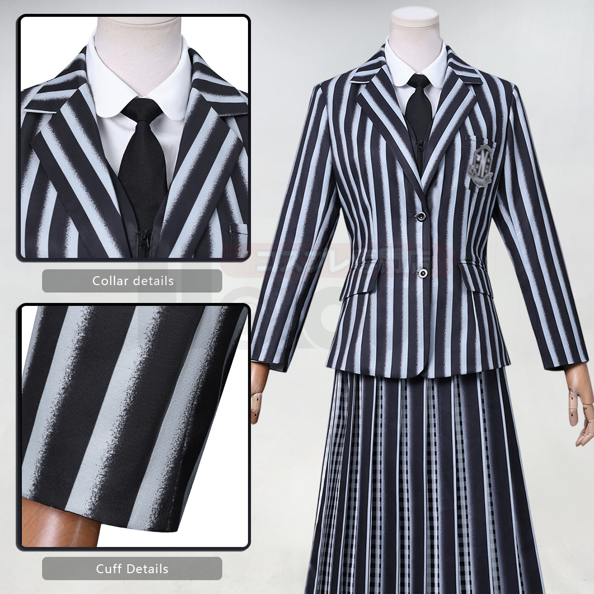 HOLOUN Enid Sinclai Bianca Barclay Cosplay Costume Striped School Uniform Skirt Sweater Embroidery Suit Halloween Christmas