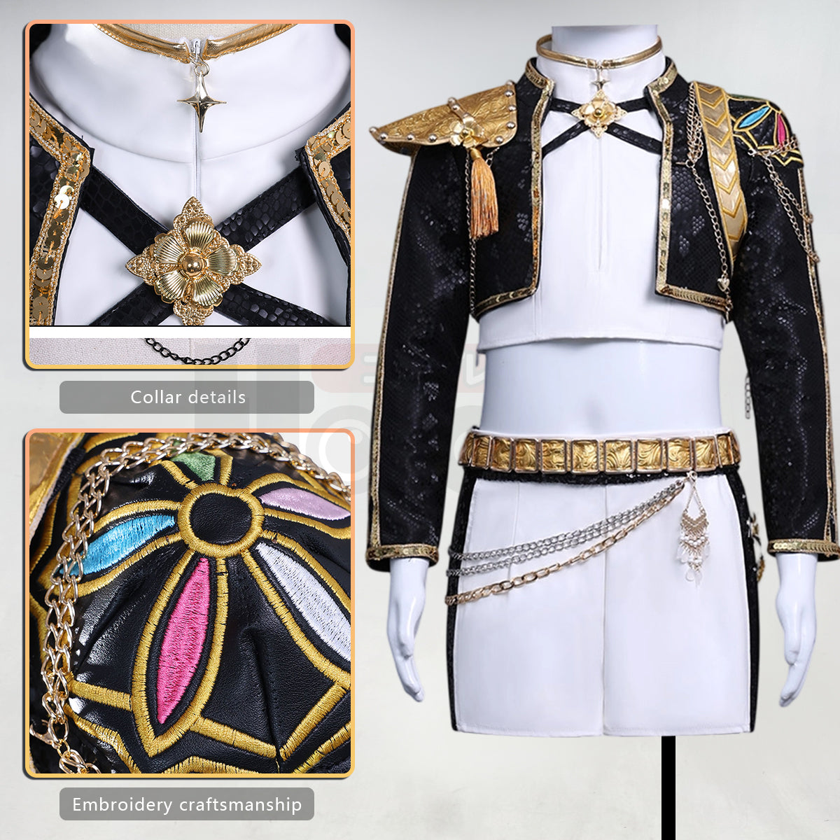 HOLOUN Anime Zoey Rumi Mira Kid Child Version Black Stage Cosplay Costume Jacket Shorts Skirt Halloween Christmas Convention