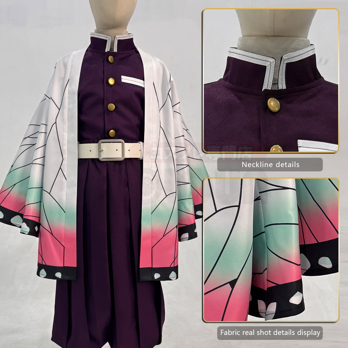 Pre-sale HOLOUN Anime Tomioka Giyuu Kochou Shinobu Agatsuma Zenitsu Kamado Tanjirou Cosplay Costume  Kid Child Haori Top Pants Halloween Christmas