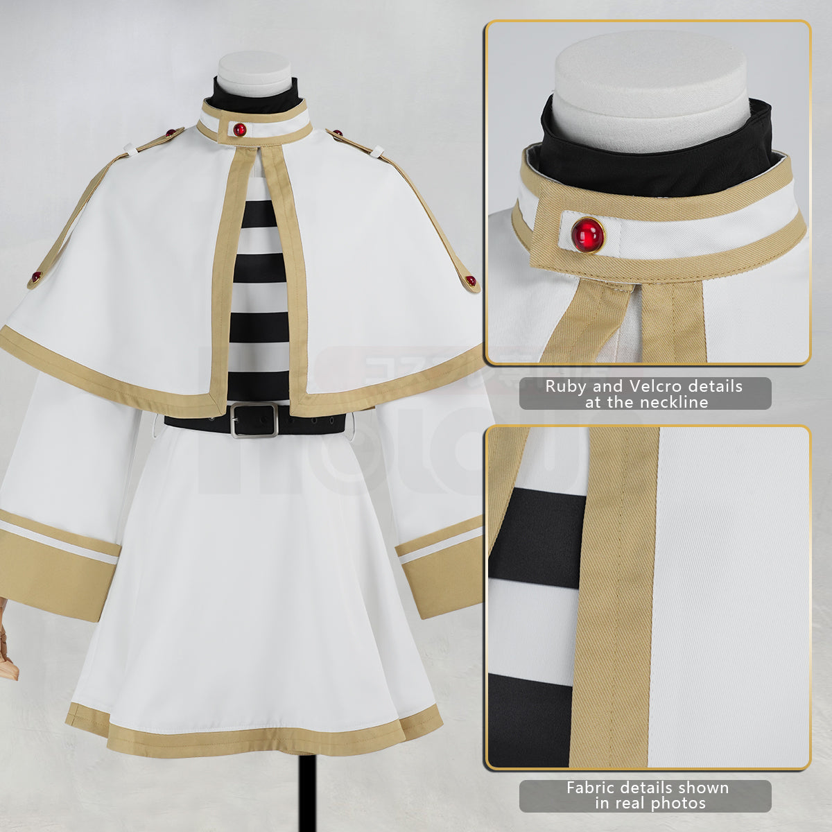 HOLOUN Frieren Beyond Journey's End Anime Frieren Cosplay Costume Shawl Cloak Dress Wig Grey Ponytail Rose Net Halloween Christmas