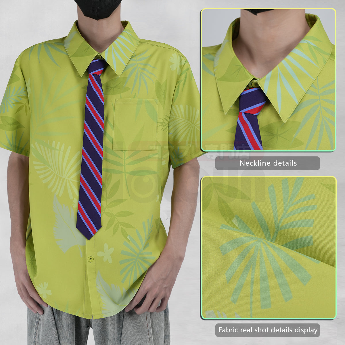 Pre-sale HOLOUN Zoo Movie Nick Wilde Cosplay Costume Pink Green Shirt Tie Halloween Christmas Animation Convention Unisex Adult Daily Wear