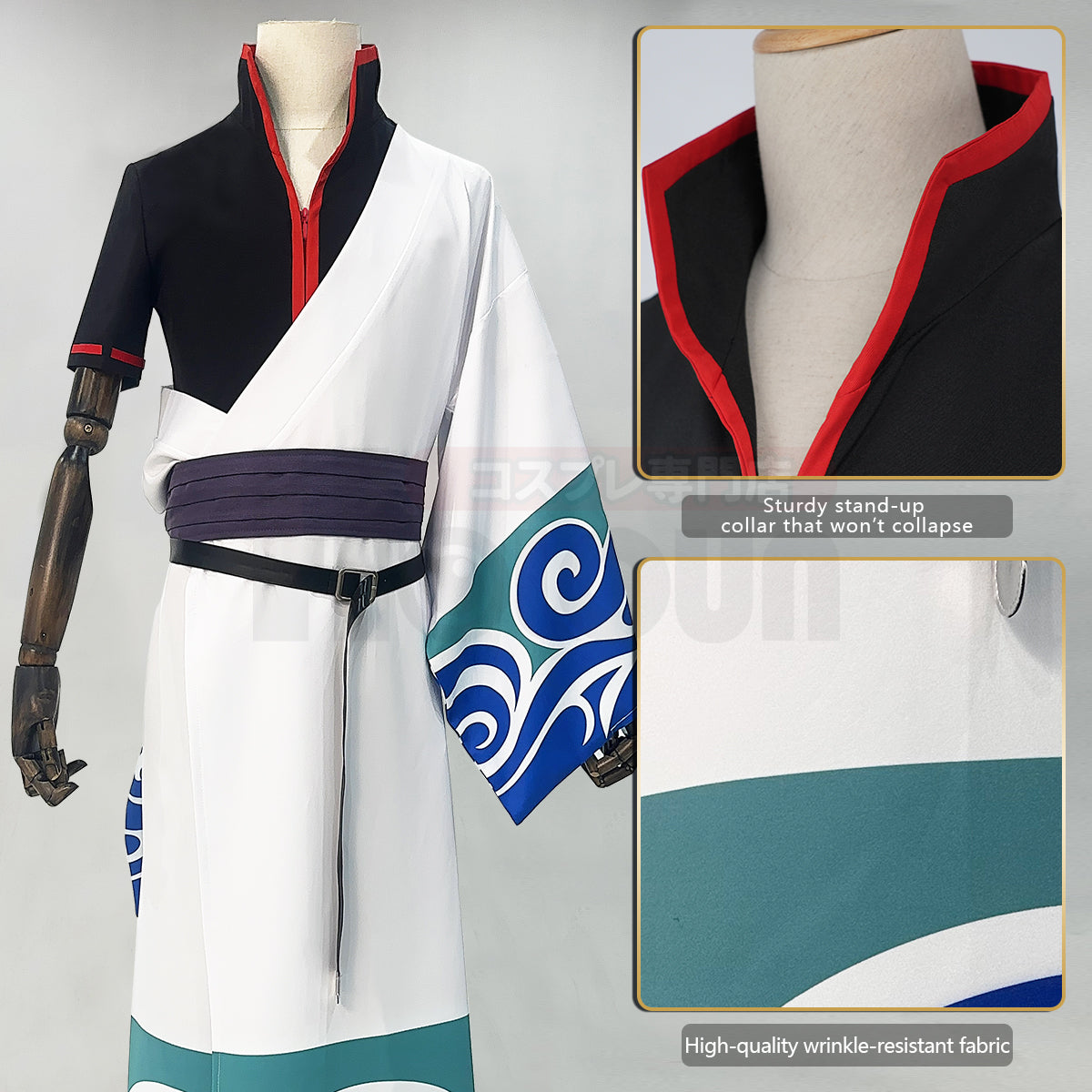 HOLOUN Gintama Anime Sakata Gintoki Cosplay Costume Wig Kimono Top Pants Cos Convention Halloween Christmas Gift