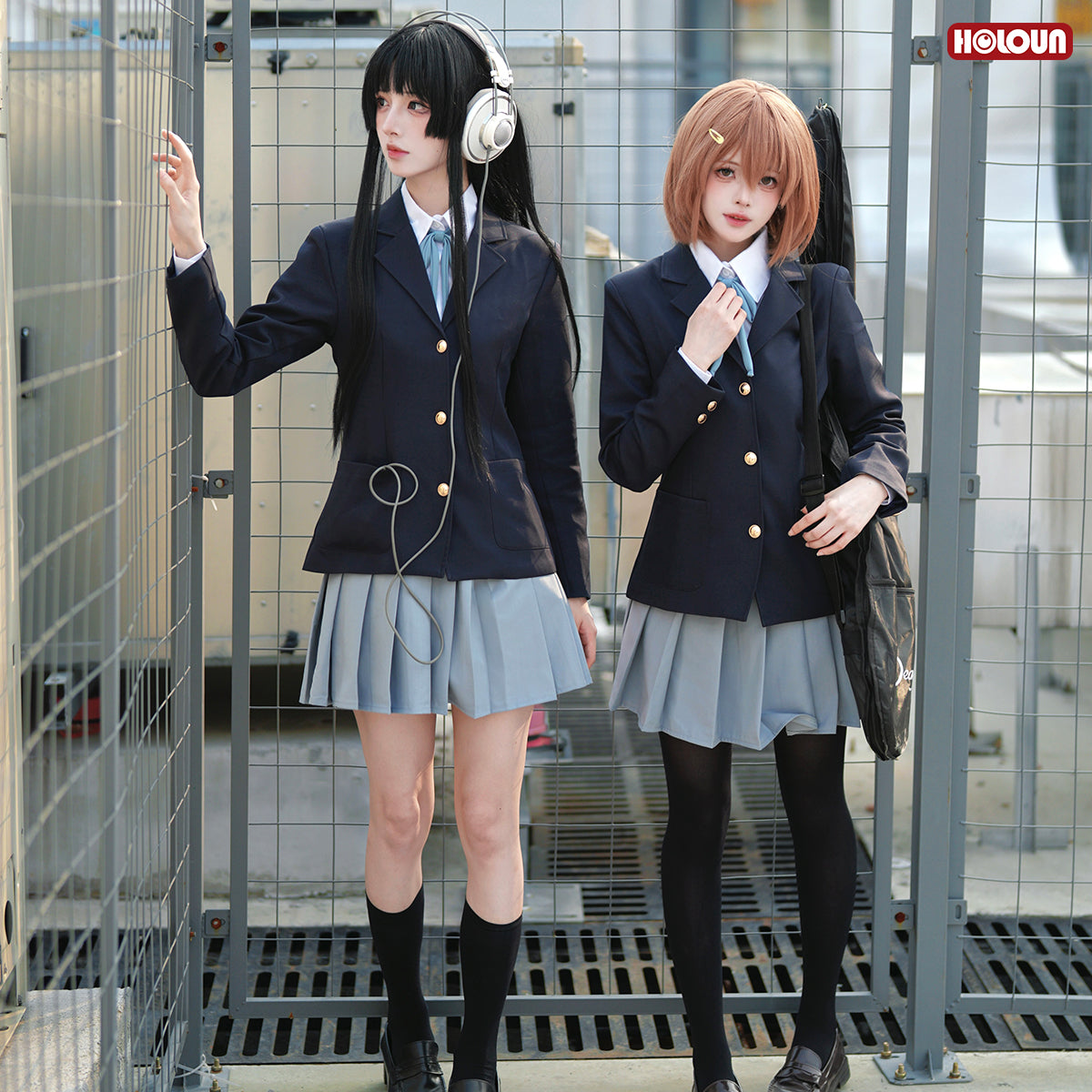 HOLOUN K-ON Anime Hirasawa Yui Akiyama Mio Tainaka Ritsu Cosplay Costume Shirt Skirt Suit Daily Wear Cos Convention Gift