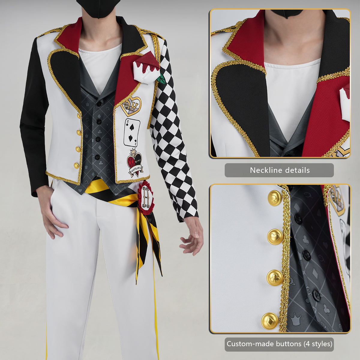 Pre-sale HOLOUN Twisted Game ‌Heartslabyul Cosplay Costume Jacket Vest Shirt Pants Convention Halloween Christmas Gift