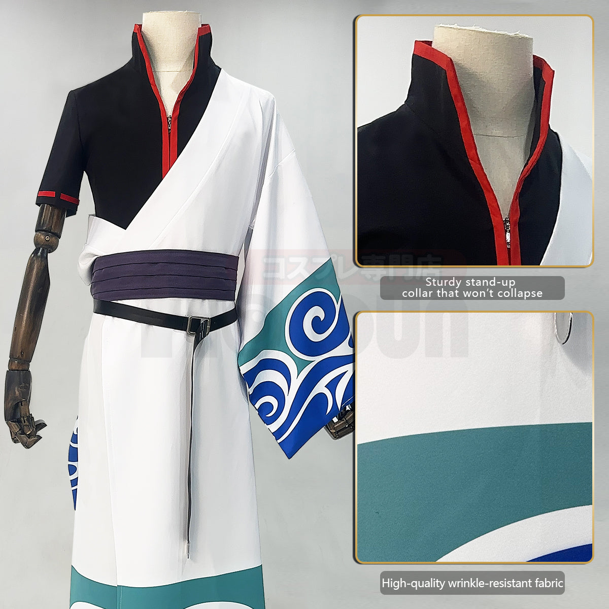 HOLOUN Gintama Anime Sakata Gintoki Cosplay Costume Wig Kimono Top Pants Cos Convention Halloween Christmas Gift