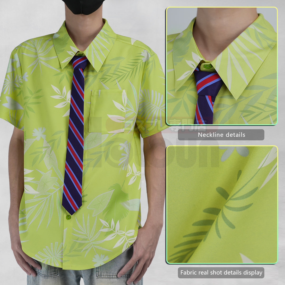 Pre-sale HOLOUN Zoo Movie Nick Wilde Cosplay Costume Pink Green Shirt Tie Halloween Christmas Animation Convention Unisex Adult Daily Wear