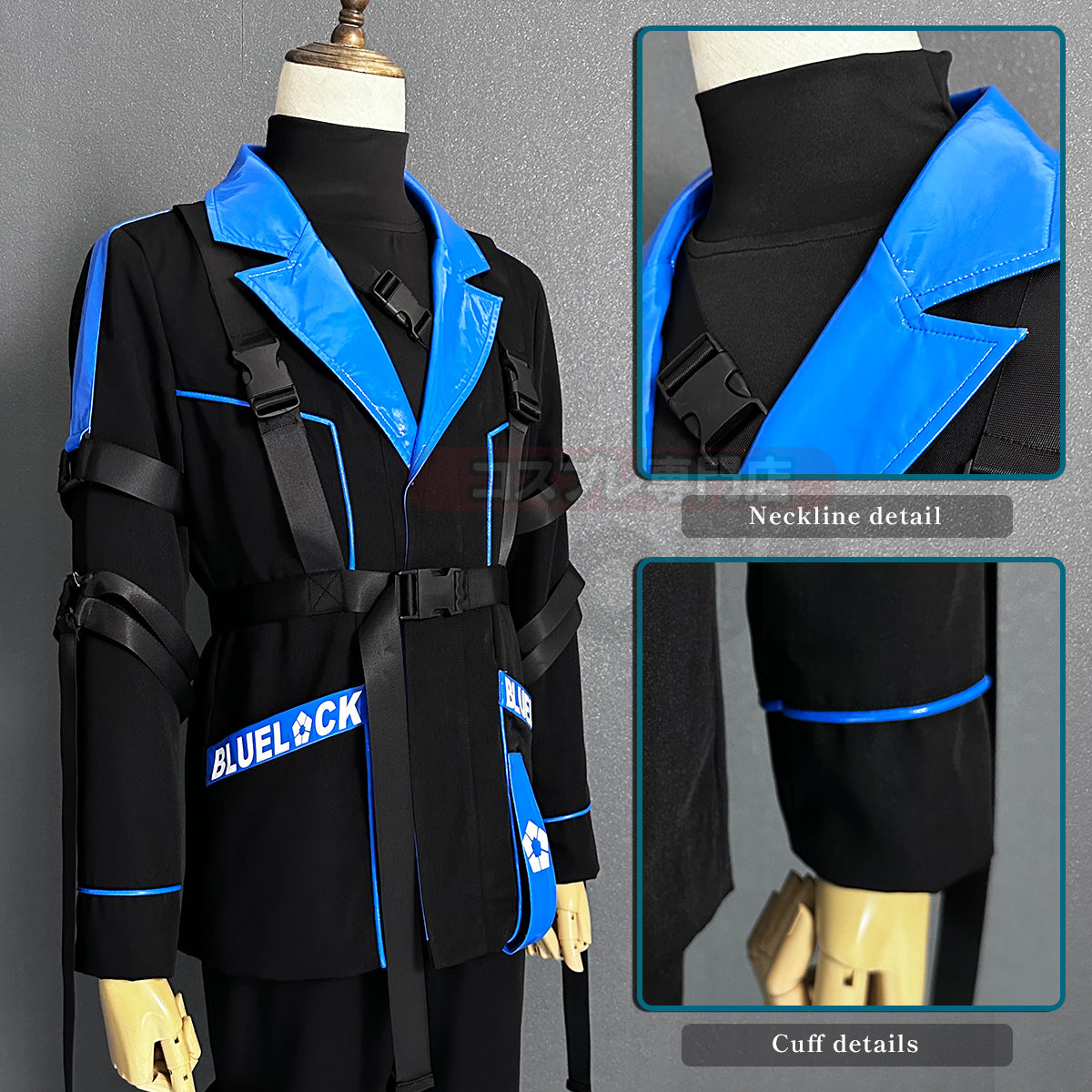 HOLOUN Anime Cyberpunk Chigiri Cosplay Costume Style Jacket Pants Blac ...