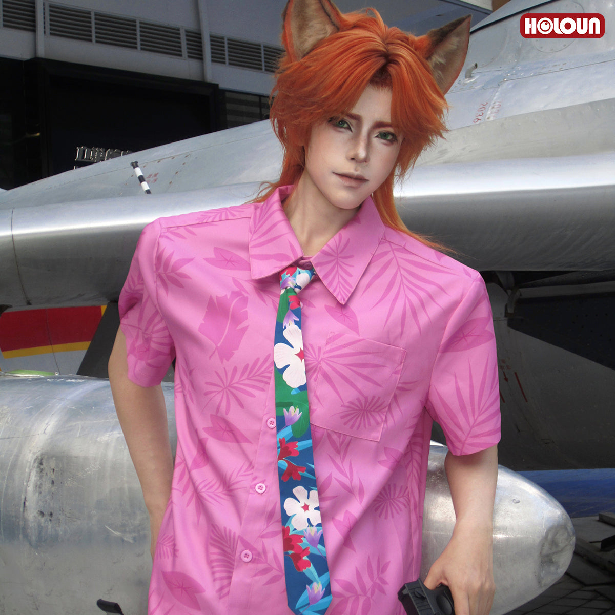HOLOUN Zoo Movie Nick Wilde Cosplay Costume Pink Green Shirt Tie Halloween Christmas Animation Convention Unisex Adult Daily Wear