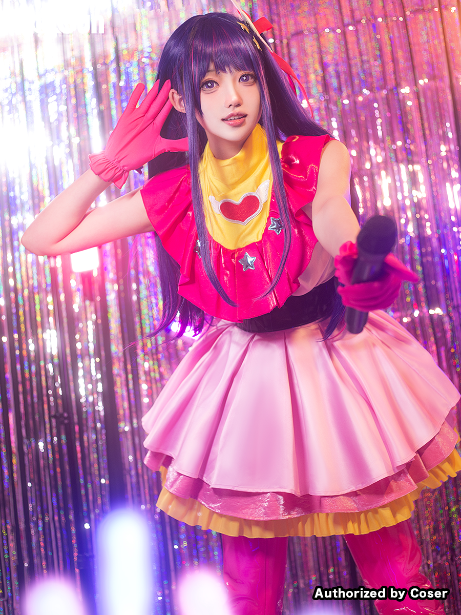 HOLOUN OSHI NO KO Anime Ai Hoshino Cosplay Costume Wig Lolita Dress Stage Skirt Rose Net Sythetic Party Gift