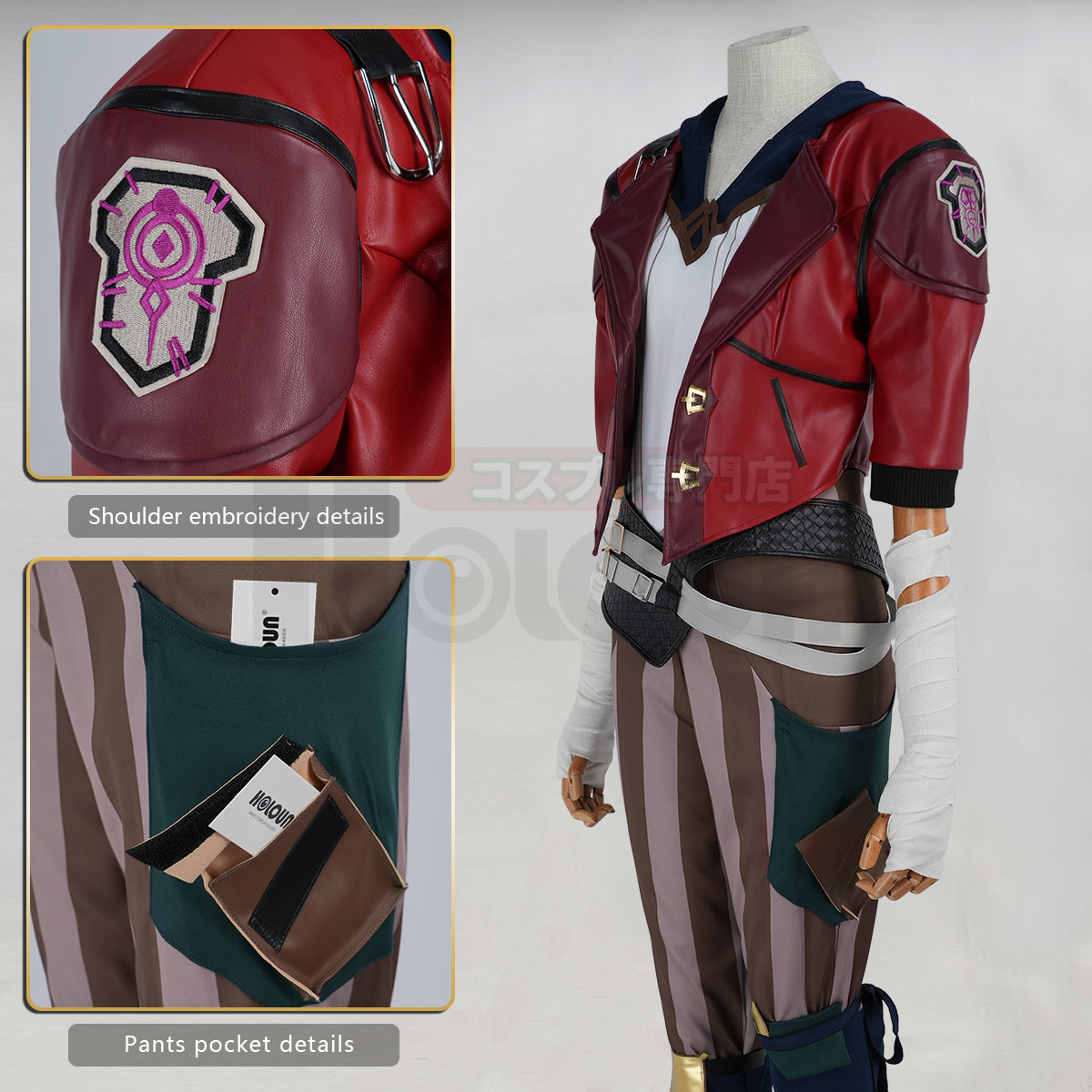 Pre-sale HOLOUN LOL Game Vi The Piltover Enforce Cosplay Costume Halloween Christmas Convention Jacket Pants Vest