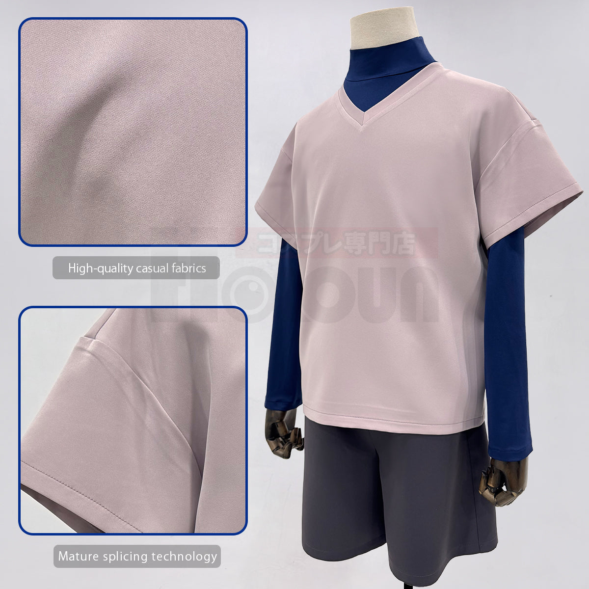 HOLOUN Hunter Anime Killua Zoldyck Cosplay Costume T-shirt Shorts Cos Convention Daily Wear Christmas New Year Gift